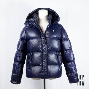 Polo Ralph Lauren Girls Down Hooded Jacket - Newport Navy